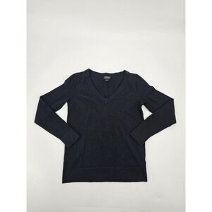 CLUB MONACO Italian Yarn V-Neck Sweater Mens Size Small 100% Wool Black